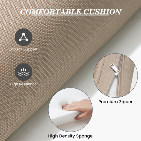 Outdoor Chaise Lounge Cushion with 4 Adjustable Ties