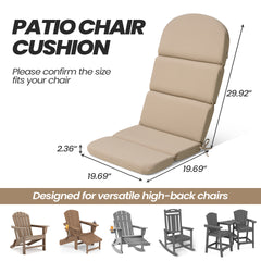 50 x 20 in. Sunbrella Outdoor Adirondack Chair Cushion with Tie Straps