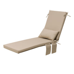 Outdoor Chaise Lounge Cushion with Pillow and Side Pockets