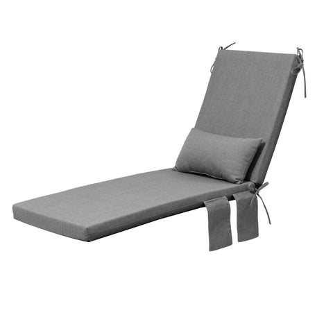Pellebant Outdoor Chaise Lounge Cushion with Pillow and Side Pockets