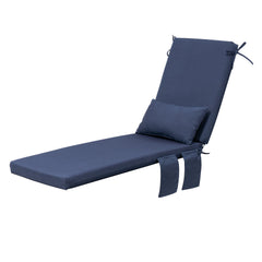 Outdoor Chaise Lounge Cushion with Pillow and Side Pockets