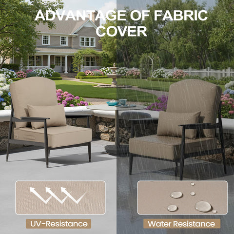 24 x 24 in. Outdoor Seat Cushion with Back Pillow