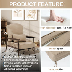 24 x 24 in. Outdoor Seat Cushion with Back Pillow