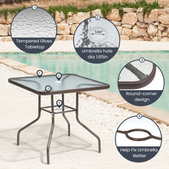 5-Piece Outdoor Patio Dining Set with Table and Folding Chairs