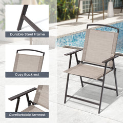 5-Piece Outdoor Patio Dining Set with Table and Folding Chairs