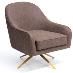 Bathford Faux Leather Swivel Accent Chair