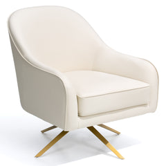 Bathford Faux Leather Swivel Accent Chair