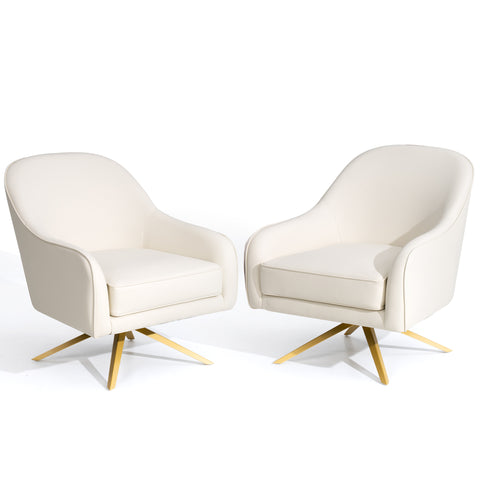 Pellebant Bathford Faux Leather Swivel Accent Chair