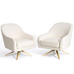 Bathford Faux Leather Swivel Accent Chair