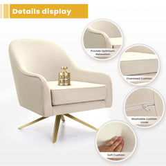 Bathford Faux Leather Swivel Accent Chair