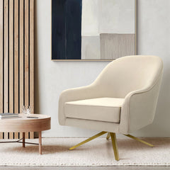 Bathford Faux Leather Swivel Accent Chair