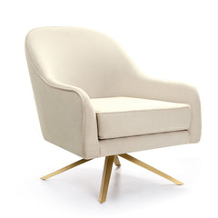 Bathford Faux Leather Swivel Accent Chair