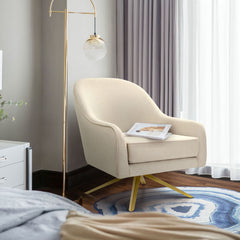 Bathford Faux Leather Swivel Accent Chair