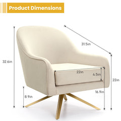 Bathford Faux Leather Swivel Accent Chair