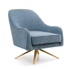 Bathford Faux Leather Swivel Accent Chair