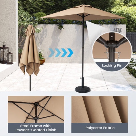 Pellebant 6pc Patio Dining Set with 4 Folding Chairs, Table & Umbrella