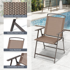 6-Piece Patio Dining Set with 4 Folding Chairs, Table & Umbrella