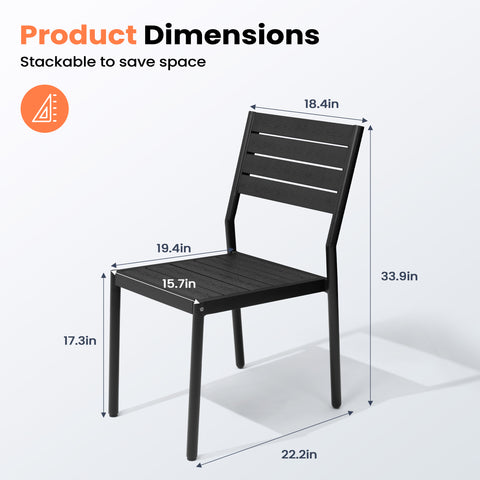 Pellebant Stackable Outdoor Dining Chairs Set of 2
