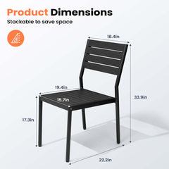 Stackable Outdoor Dining Chairs, Set of 2/4