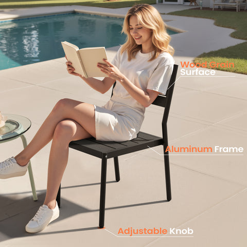 Pellebant Stackable Outdoor Dining Chairs Set of 2