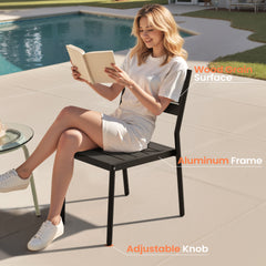 Stackable Outdoor Dining Chairs, Set of 2