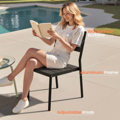 Stackable Outdoor Dining Chairs, Set of 2/4