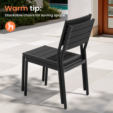 Pellebant Stackable Outdoor Dining Chairs Set of 2