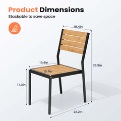 Stackable Outdoor Dining Chairs, Set of 2/4