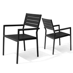 Aluminum Stackable Outdoor Dining Chairs with Armrests, Set of 2/4