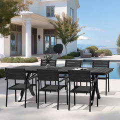 Aluminum Stackable Outdoor Dining Chairs with Armrests, Set of 2/4