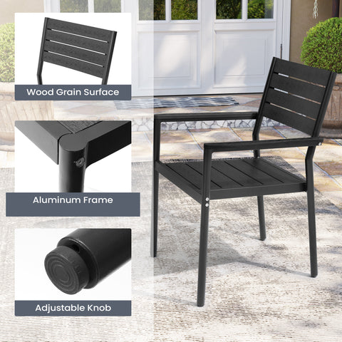 Pellebant Aluminum Stackable Outdoor Dining Chairs with Armrests Set of 2
