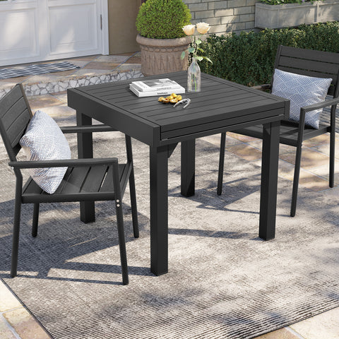 Pellebant Aluminum Stackable Outdoor Dining Chairs with Armrests Set of 2