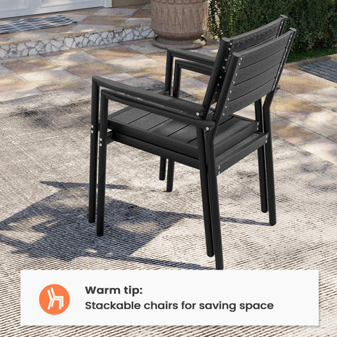Pellebant Aluminum Stackable Outdoor Dining Chairs with Armrests Set of 2