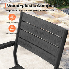 Aluminum Stackable Outdoor Dining Chairs with Armrests, Set of 2