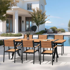Aluminum Stackable Outdoor Dining Chairs with Armrests, Set of 2/4