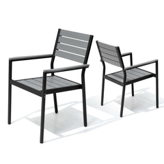 Aluminum Stackable Outdoor Dining Chairs with Armrests, Set of 2/4