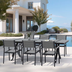 Aluminum Stackable Outdoor Dining Chairs with Armrests, Set of 2/4