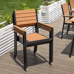 Aluminum Stackable Outdoor Dining Chairs with Armrests, Set of 2/4