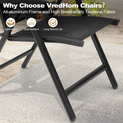 Aluminum Outdoor Dining Table with Umbrella Hole and Teak Armrest Folding Chairs Set