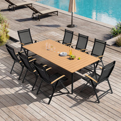 Aluminum Outdoor Folding Dining Chairs with Textilene Mesh Seat, Set of 2