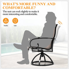 Aluminum Outdoor Swivel Dining Chairs with Sunbrella Fabric, Set of 2
