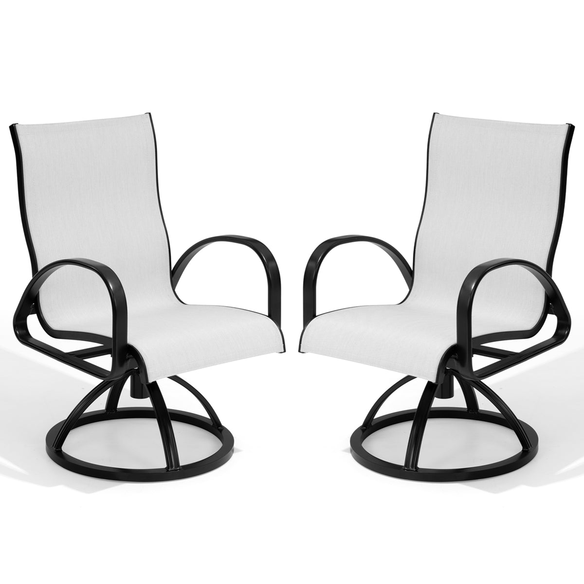 Pellebant Aluminum Outdoor Swivel Dining Chairs Set of 2 with Sunbrella Fabric