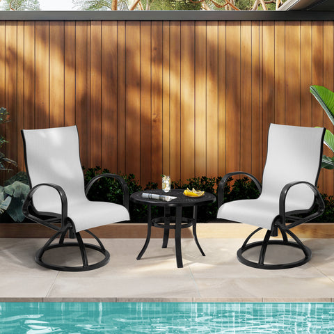 Pellebant Aluminum Outdoor Swivel Dining Chairs Set of 2 with Sunbrella Fabric