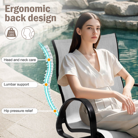 Pellebant Aluminum Outdoor Swivel Dining Chairs Set of 2 with Sunbrella Fabric