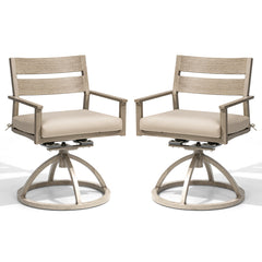Aluminum Swivel Rocking Dining Chair Set of 2 with Sunbrella Cushions