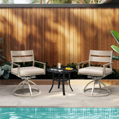 Aluminum Swivel Rocking Dining Chair Set of 2 with Sunbrella Cushions