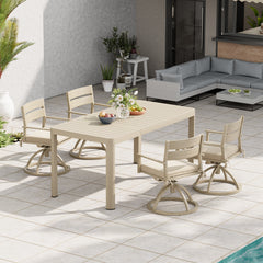 Aluminum Swivel Rocking Dining Chair Set of 2 with Sunbrella Cushions