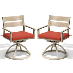 Aluminum Swivel Rocking Dining Chair Set of 2 with Sunbrella Cushions