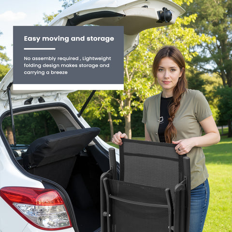 Pellebant Outdoor Folding Adjustable Dining Chair Set of 2