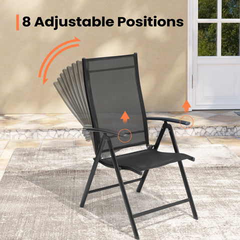 Pellebant Outdoor Folding Adjustable Dining Chair Set of 2